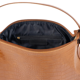 Bruine hobo schoudertas met ritssluiting