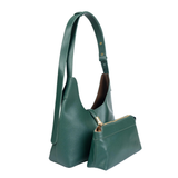 Compacte zwarte flap tas met draaisluiting