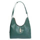 Compacte zwarte flap tas met draaisluiting