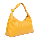 Mosterdkleurige hobo tote tas met ritssluiting